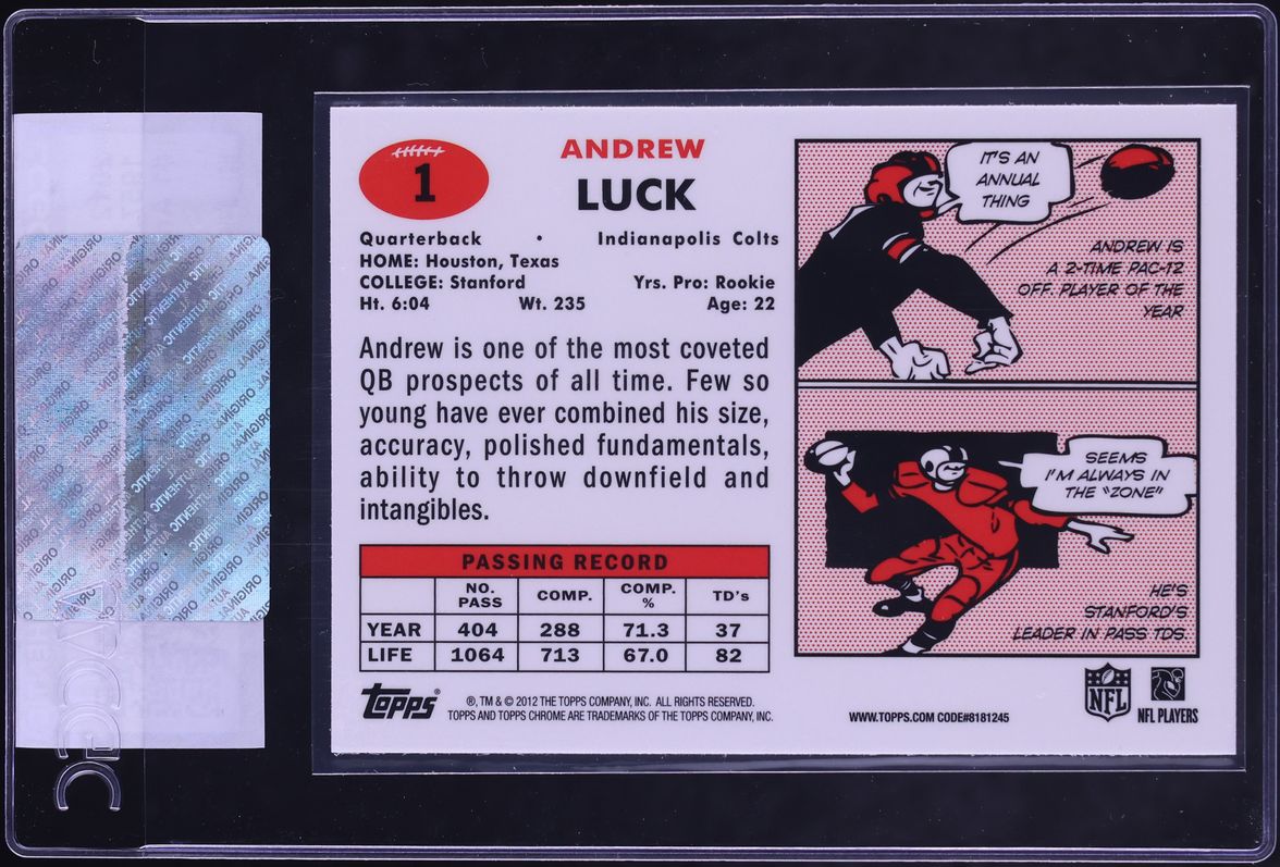 2012 Topps Chrome 1957 Andrew Luck ROOKIE #1 CGC AUTH