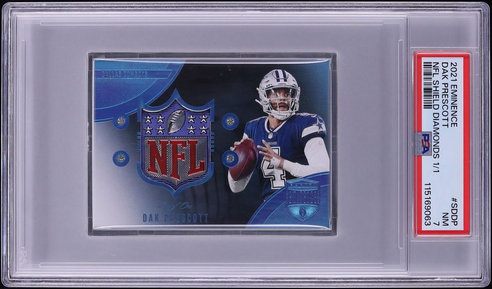 2021 Panini Eminence NFL Shield Diamonds Dak Prescott PATCH 1/1 #SDDP PSA 7 NRMT