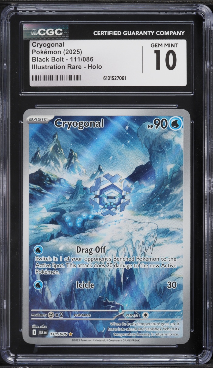 2025 Pokemon Scarlet & Violet Black Bolt IR Cryogonal #111 CGC 10 GEM MINT on Fanatics Collect 2025 Pokemon Scarlet & Violet Black Bolt IR Cryogonal #111 CGC 10 GEM MINT on Fanatics Collect