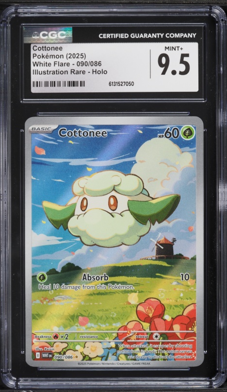 2025 Pokemon Scarlet & Violet White Flare IR Cottonee #90 CGC 9.5 MINT+