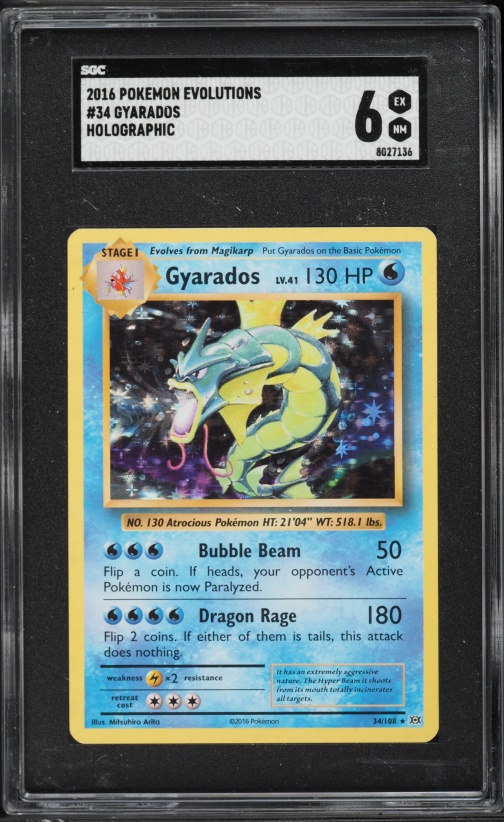 gyarados pokemon card holographic Pokmon Dark Holo 25th Anniversary Promo #005 PSA10 Water / 130 / Stage 1 Attack 1 GYARADOS POKEMON CARD 1995 HOLO