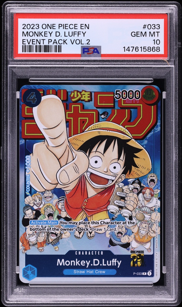 2023 One Piece Promo Event Pack Volume 2 Monkey D. Luffy #P-033 PSA 10 GEM MINT