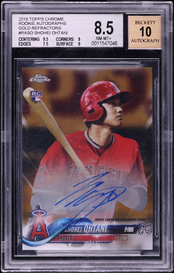 2018 Topps Chrome Gold Refractor Shohei Ohtani ROOKIE AUTO /50 #RA-SO BGS 8.5 NM-MT+