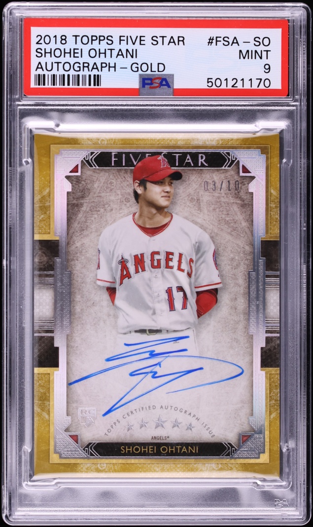 2018 Topps Five Star Gold Shohei Ohtani ROOKIE AUTO /10 #FSA-SO PSA 9 MINT