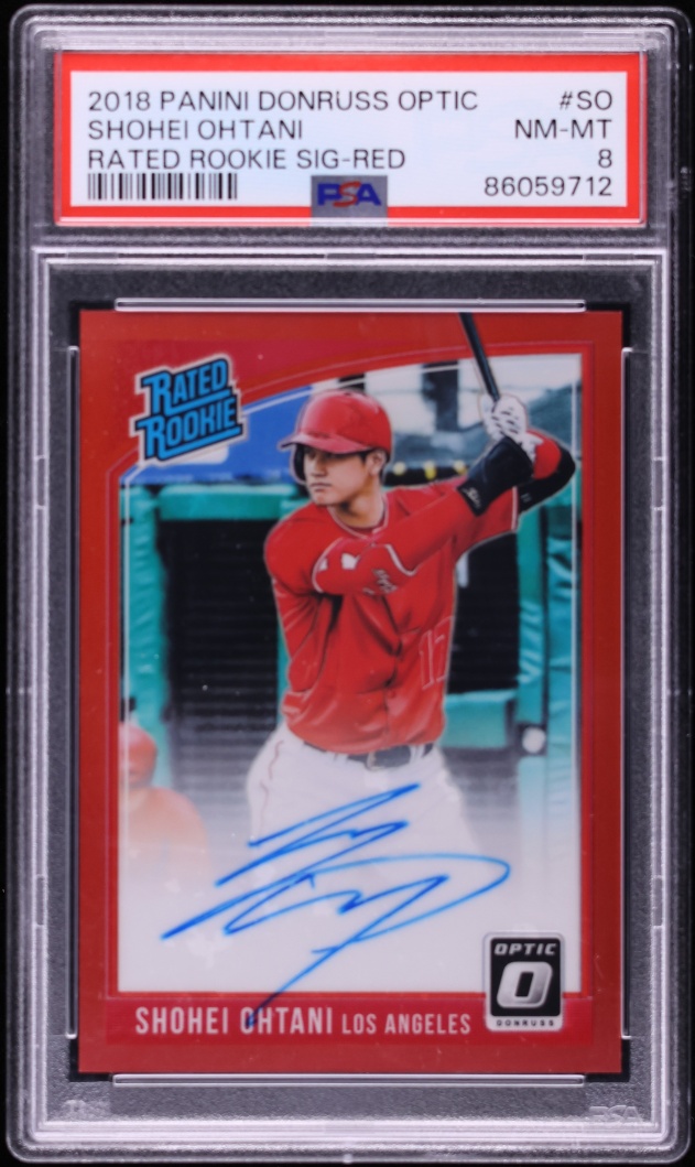 2018 Donruss Optic Red Shohei Ohtani ROOKIE AUTO /17 #RRS-SO PSA 8 NM-MT