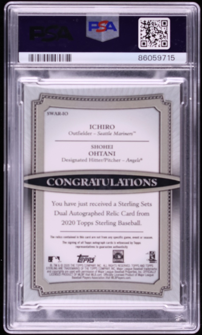 2020 Topps Sterling Sets Dual Red Shohei Ohtani Ichiro PATCH AUTO /5 #SWAR-IO PSA 10 GEM MINT