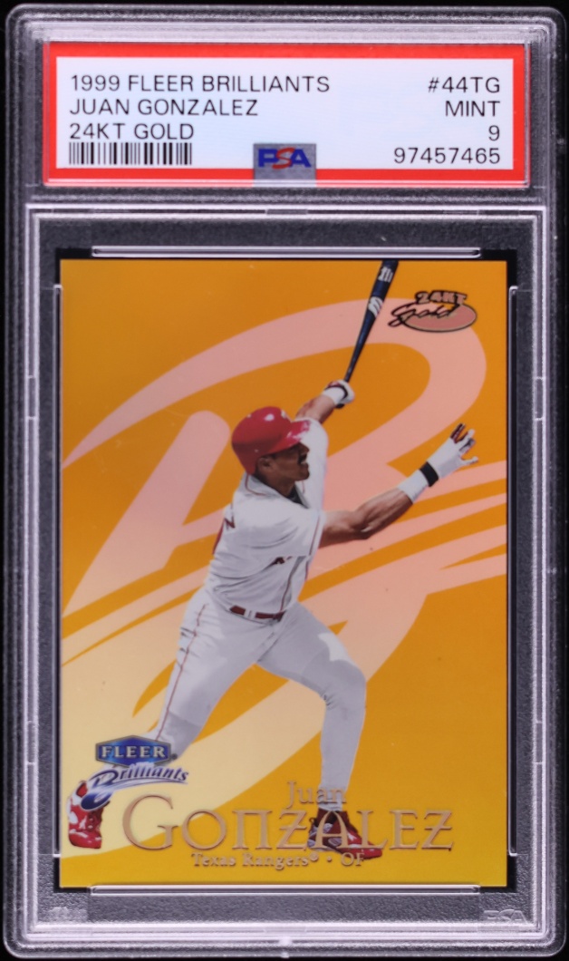 1999 Fleer Brilliants 24kt Gold Juan Gonzalez /24 #44TG PSA 9 MINT