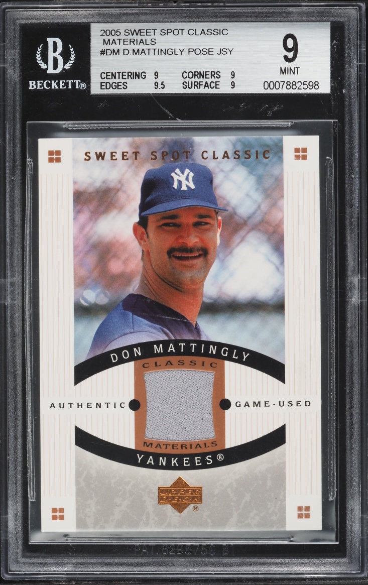 2005 Sweet Spot Classic Don Mattingly PATCH #CM-DM BGS 9 MINT