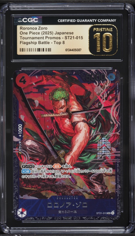 Roronoa Zoro Rare Parallel OP14-015 CGC PRISTINE 10 on Fanatics