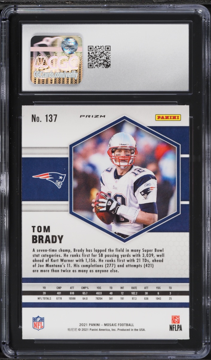 2021 Panini Mosaic Silver Tom Brady #137 CGC 9.5 MINT+