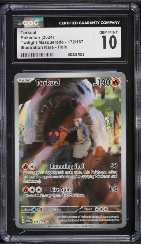 2024 Pokemon Scarlet & Violet Twilight Masquerade IR Torkoal #172 CGC 10 GEM MINT