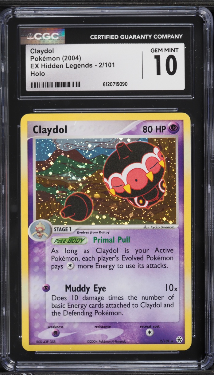 2004 Pokemon EX Hidden Legends Holo Claydol #2 CGC 10 GEM MINT