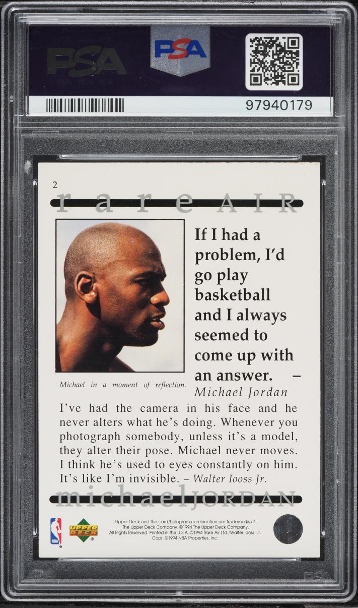 1997 Upper Deck MJ Rare Air Michael Jordan #2 PSA 9 MINT on Fanatics Collect 1997 Upper Deck MJ Rare Air Michael Jordan #2 PSA 9 MINT on Fanatics Collect