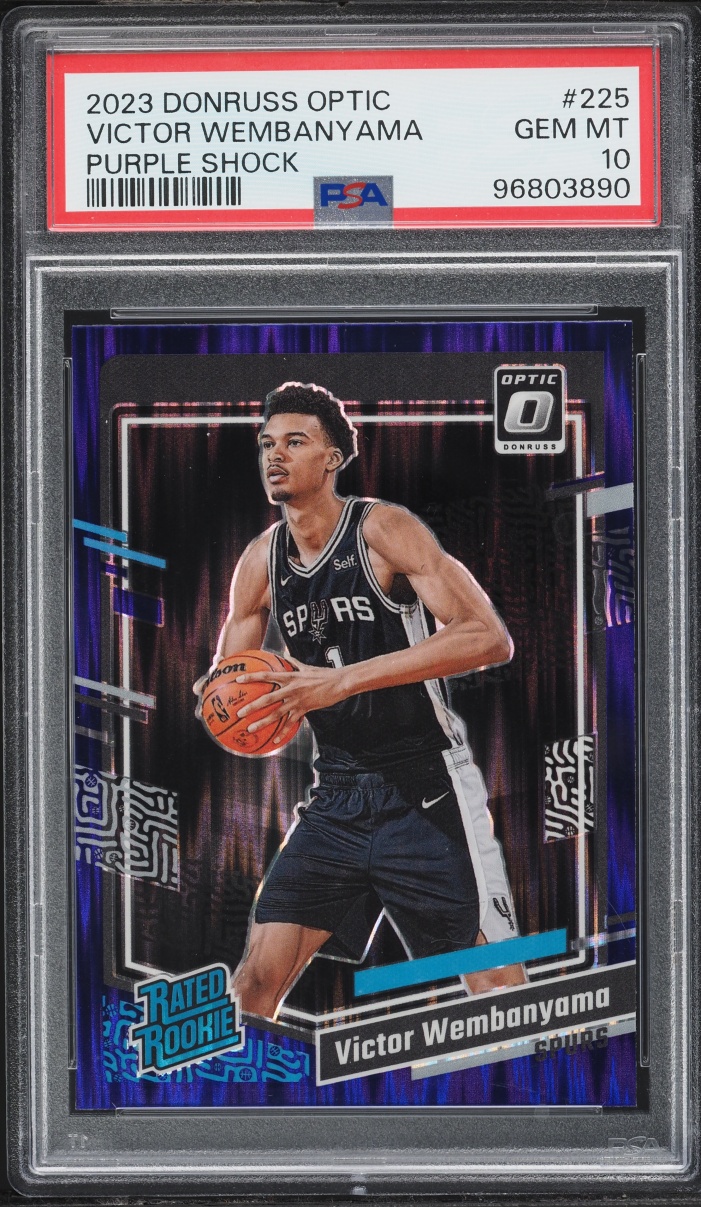 2023 Donruss Optic Purple Shock Victor Wembanyama ROOKIE #225 PSA 10 GEM MINT