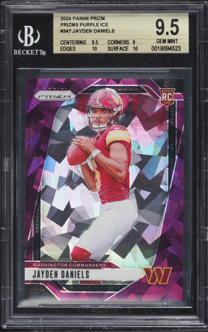 2024 Panini Prizm Purple Ice Jayden Daniels ROOKIE /225 #347 BGS 9.5 GEM MINT