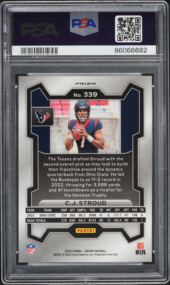 2023 Panini Prizm Disco C.J. Stroud ROOKIE #339 PSA 10 GEM MINT