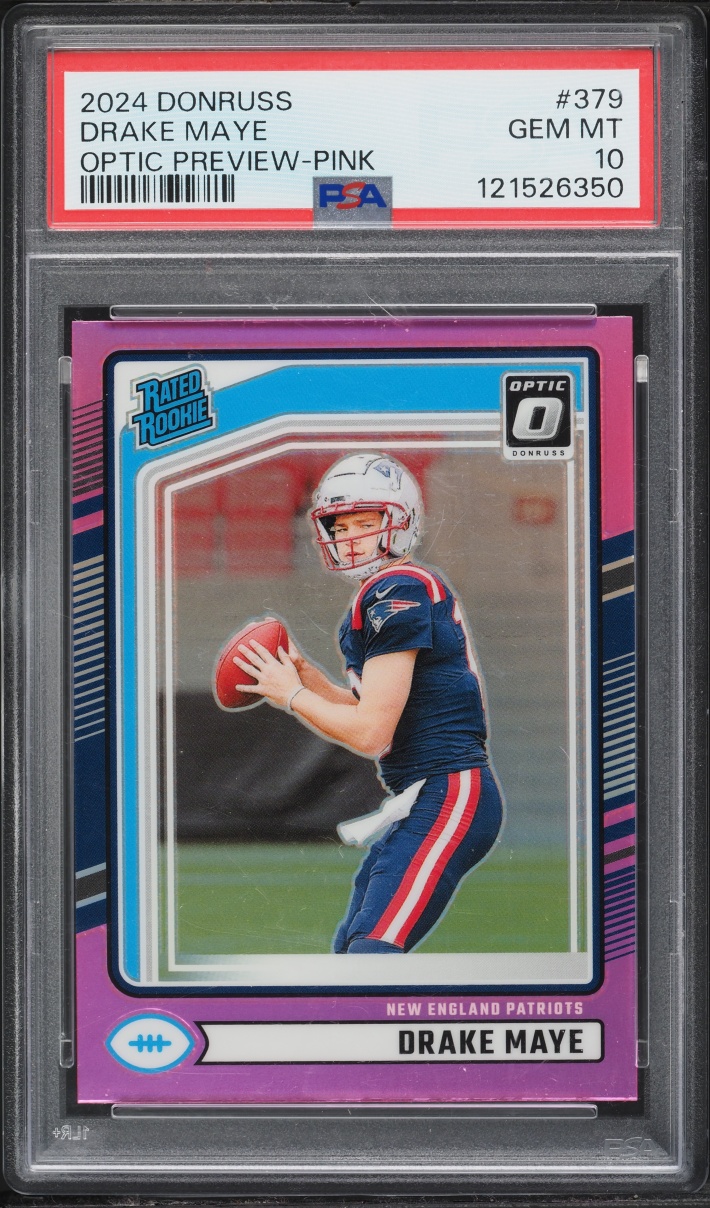 2024 Donruss Optic Preview Pink Drake Maye ROOKIE #379 PSA 10 GEM MINT