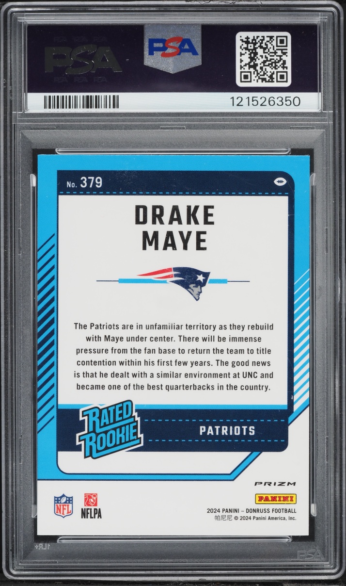 2024 Donruss Optic Preview Pink Drake Maye ROOKIE #379 PSA 10 GEM MINT