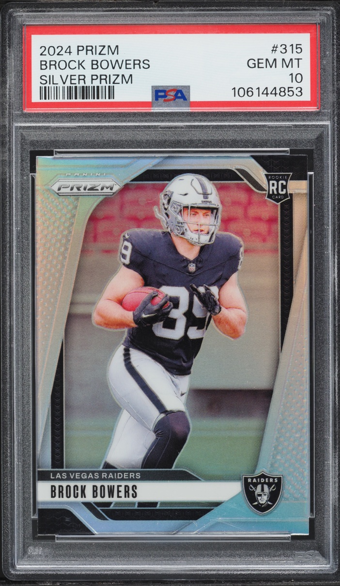 2024 Panini Prizm Silver Brock Bowers ROOKIE #315 PSA 10 GEM MINT