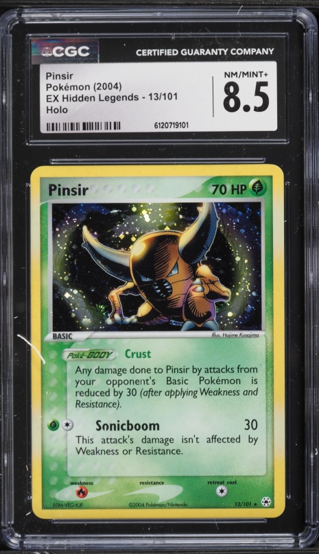 2004 Pokemon EX Hidden Legends Holo Pinsir #13 CGC 8.5 NM-MT+