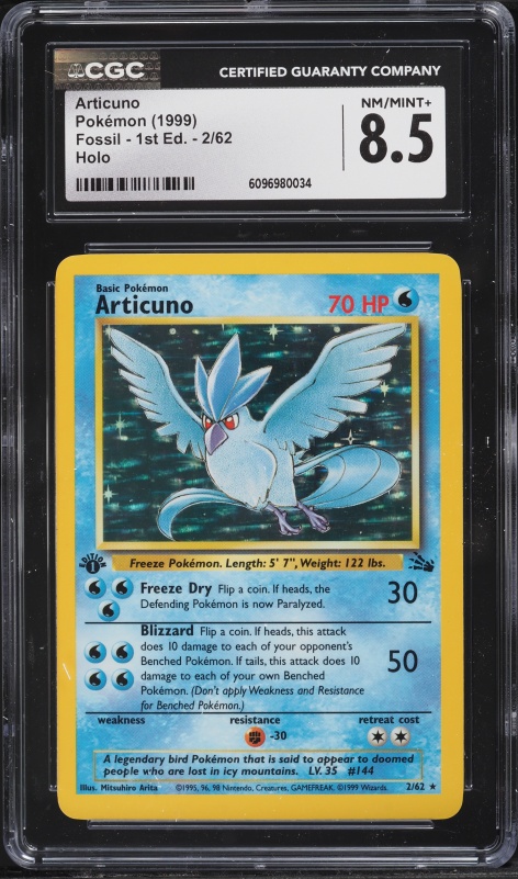 1999 Pokemon Fossil 1st Edition Articuno #17 CGC 6 EXMT on Fanatics Collect