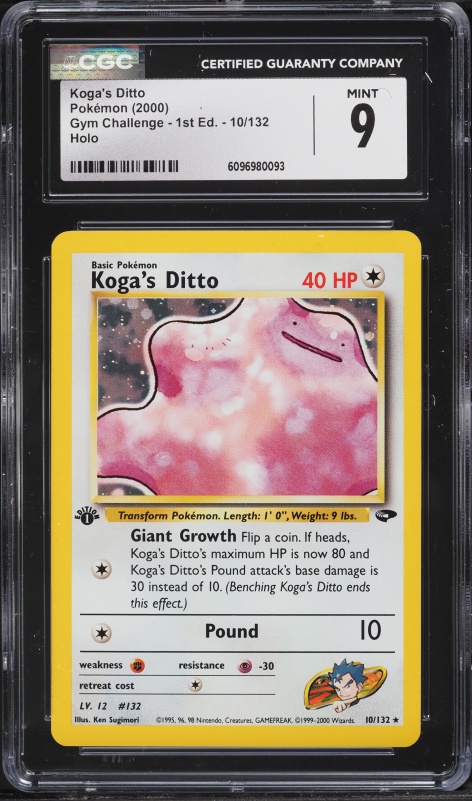 2000 Pokemon Gym Challenge 1st Edition Holo Koga's Ditto #10 CGC 9 MINT