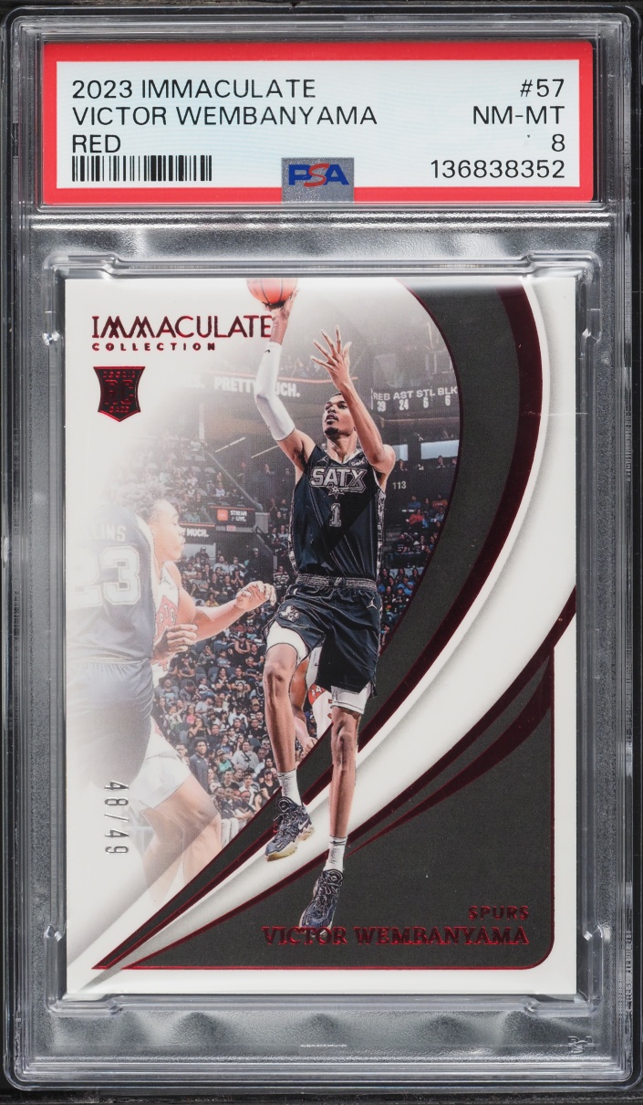 2023 Immaculate Collection Red Victor Wembanyama ROOKIE /49 #57 PSA 8 NM-MT