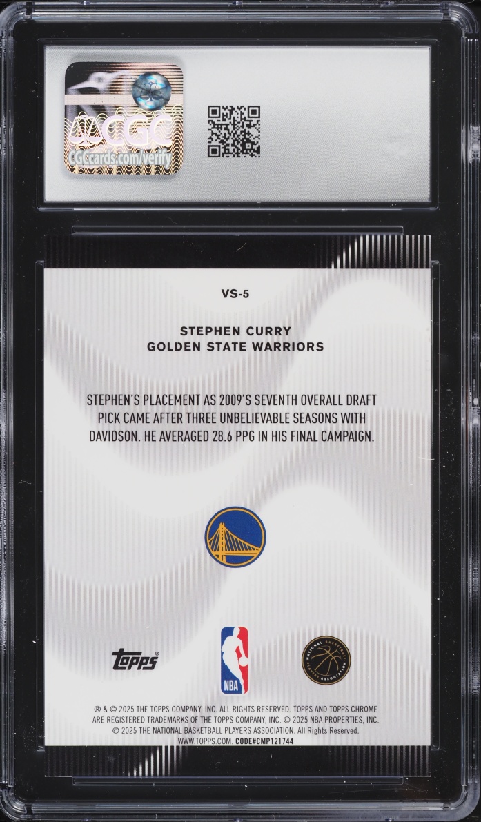 2025 Topps Chrome Voices Green Geometric Refractor Stephen Curry /99 #VS-5 CGC 9 MINT