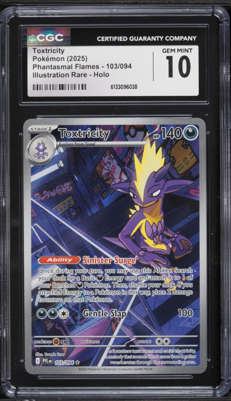 2025 Pokemon Mega Evolution Phantasmal Flames IR Toxtricity #103 CGC 10 GEM MINT
