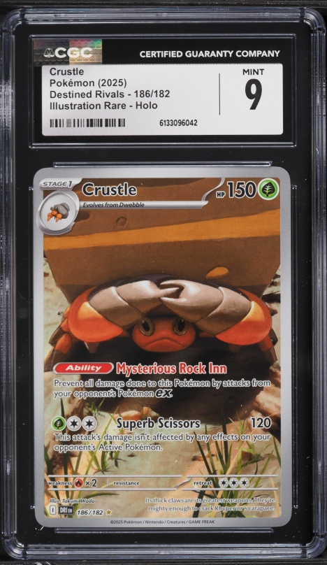 2025 Pokemon Scarlet & Violet Destined Rivals IR Crustle #186 CGC 9 MINT