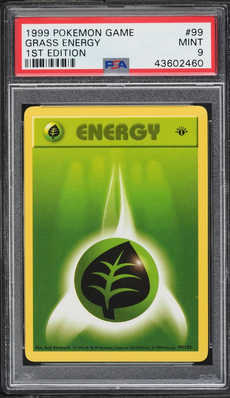 1999 Pokemon Base Set Shadowless 1st Edition Grass Energy #99 PSA 9 MINT