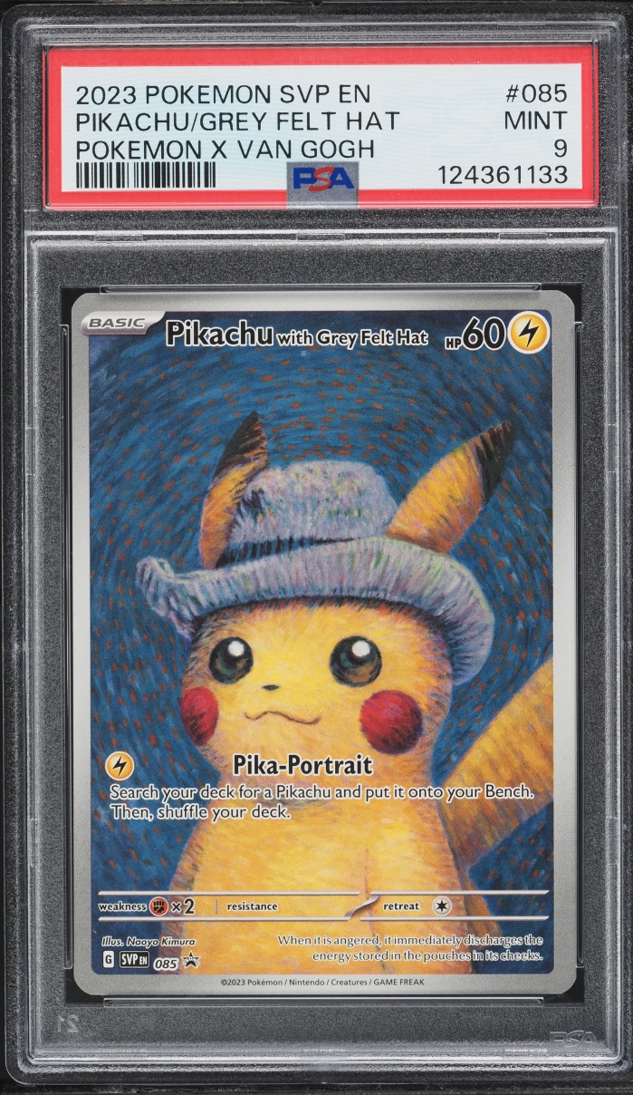 2023 Pokemon Scarlet & Violet Promo Van Gogh Full Art Pikachu With Grey Felt Hat #85 PSA 9 MINT