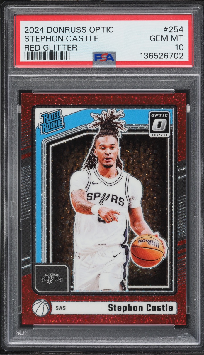 2024 Donruss Optic Red Glitter Stephon Castle ROOKIE /75 #254 PSA 10 GEM MINT