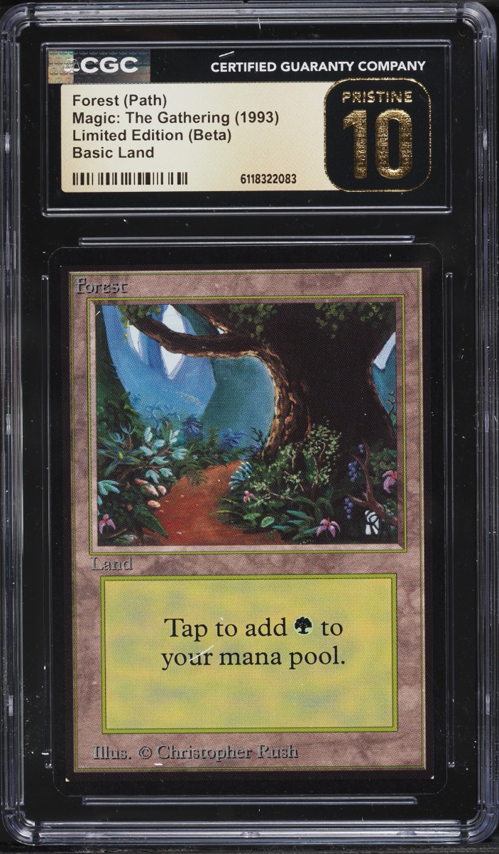 1993 Magic The Gathering MTG Beta Basic Land Forest (Path) CGC 10 PRISTINE