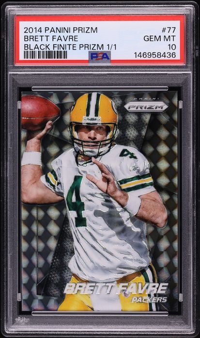 2014 Panini Prizm Black Finite Brett Favre 1/1 #77 PSA 10 GEM MINT