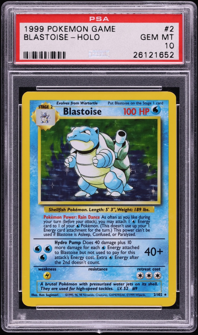 1999 Pokemon Base Set Holo Blastoise #2 PSA 10 GEM MINT