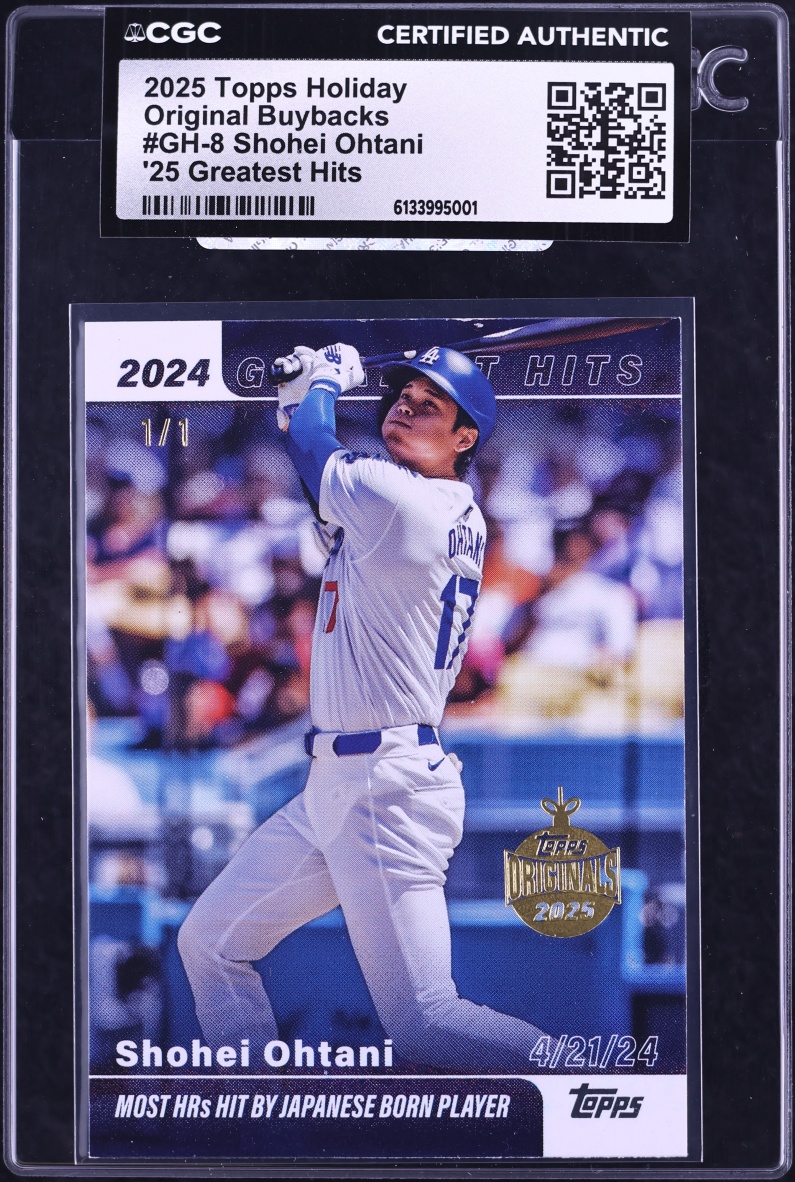 2025 Topps Holiday Original Buybacks '25 Greatest Hits Shohei Ohtani 1/1 #GH-8 CGC AUTH
