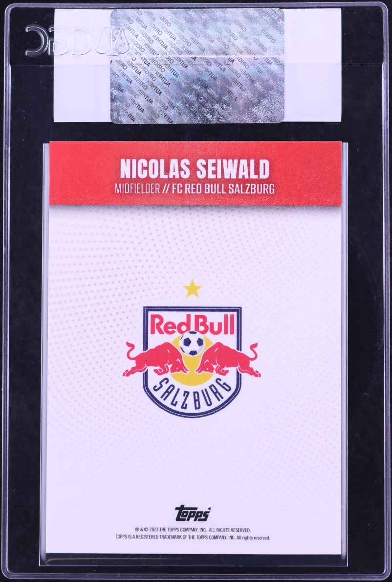2022 Topps FC Red Bull Salzburg Red Foil Nicolas Seiwald AUTO 1/10 CGC AUTH