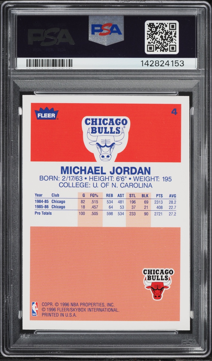 1996 Fleer Decade Of Excellence Michael Jordan #4 PSA 9 MINT
