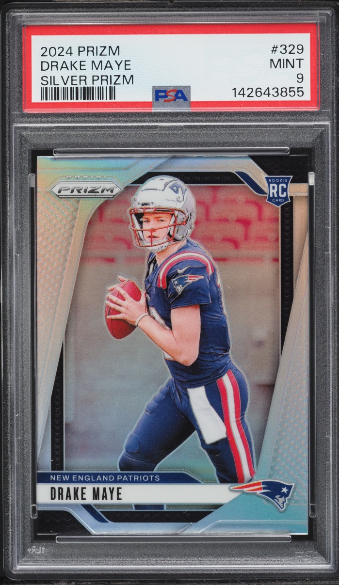 2024 Panini Prizm Silver Drake Maye ROOKIE #329 PSA 9 MINT