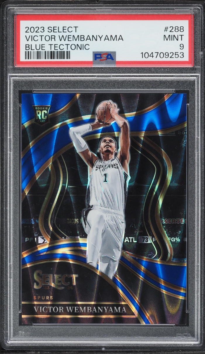 2023 Select Courtside Blue Tectonic Victor Wembanyama ROOKIE /99 #288 PSA 9 MINT