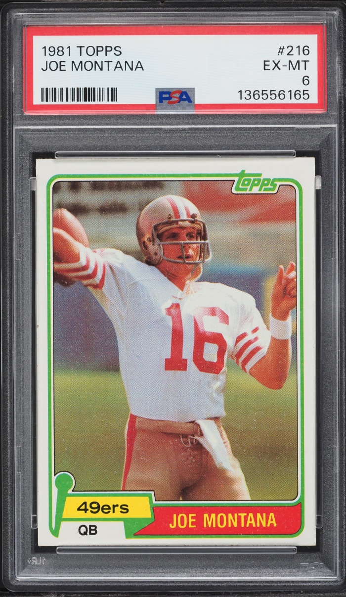 1981 Topps Football Joe Montana ROOKIE #216 PSA 6 EXMT