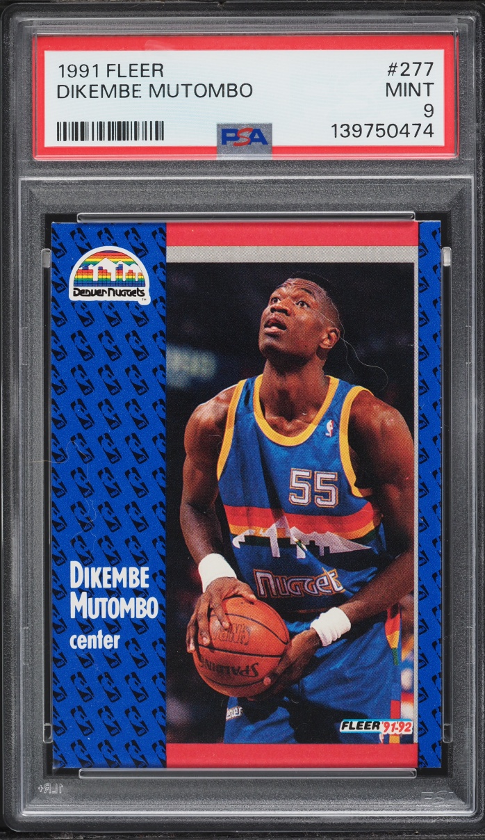 1991 Fleer Basketball Dikembe Mutombo ROOKIE #277 PSA 9 MINT
