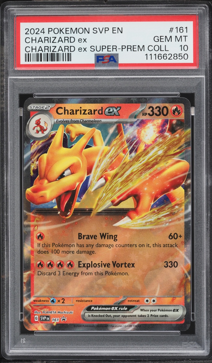 2024 Pokemon Scarlet & Violet Promo Super Premium Holo Charizard EX #161 PSA 10 GEM MINT