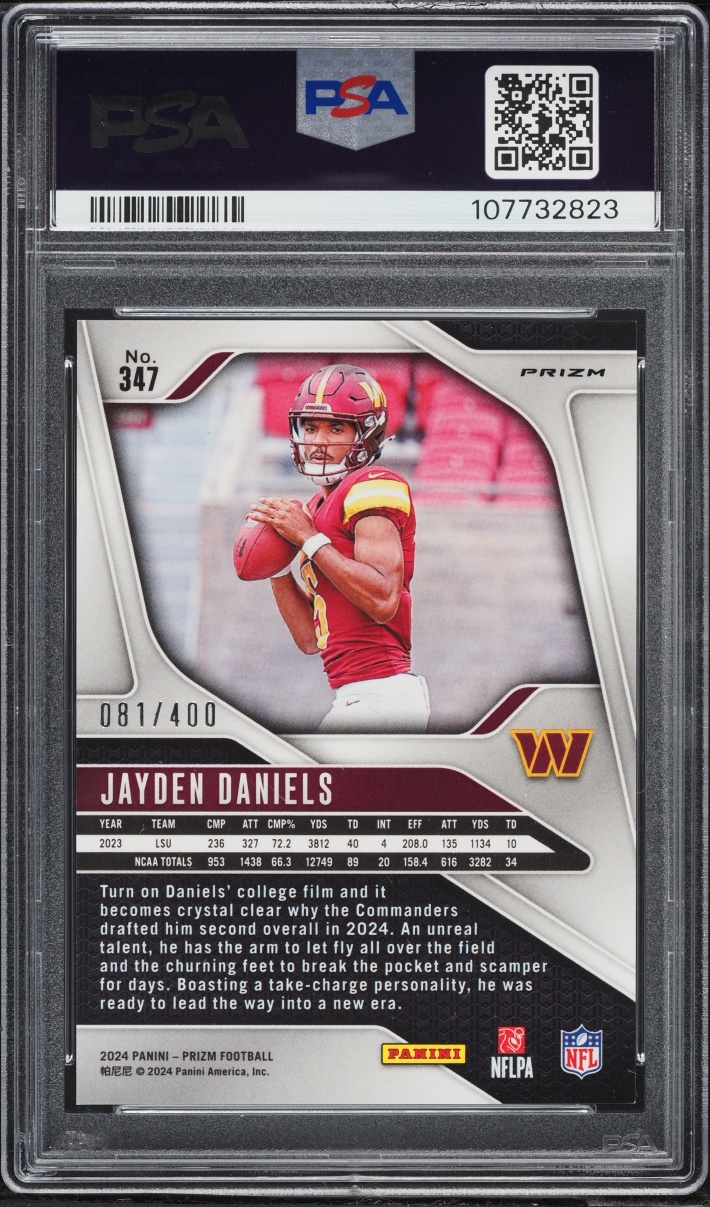 2024 Panini Prizm Pandora Jayden Daniels ROOKIE /400 #347 PSA 9 MINT