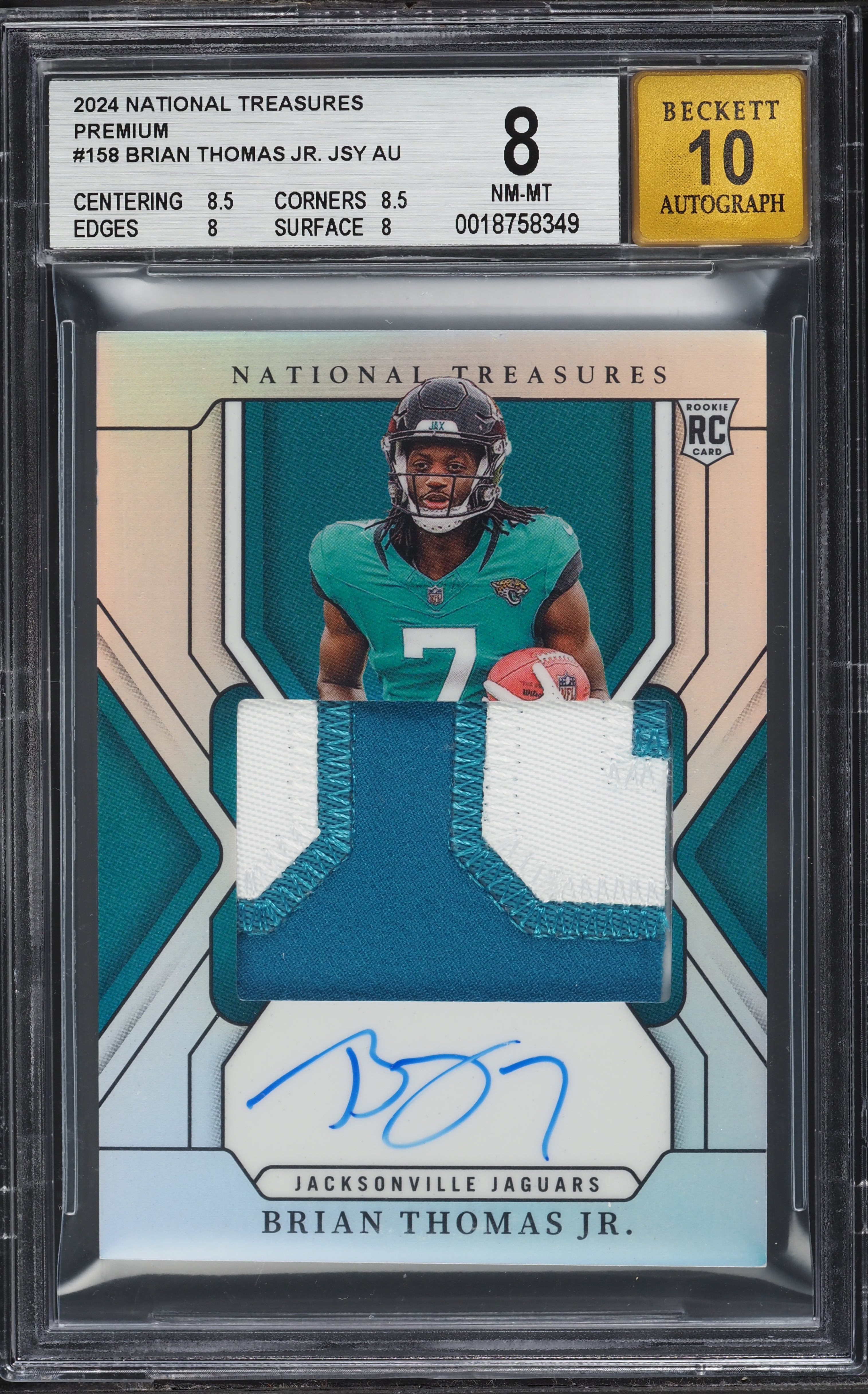 2024 National Treasures Premium Brian Thomas Jr. ROOKIE PATCH AUTO