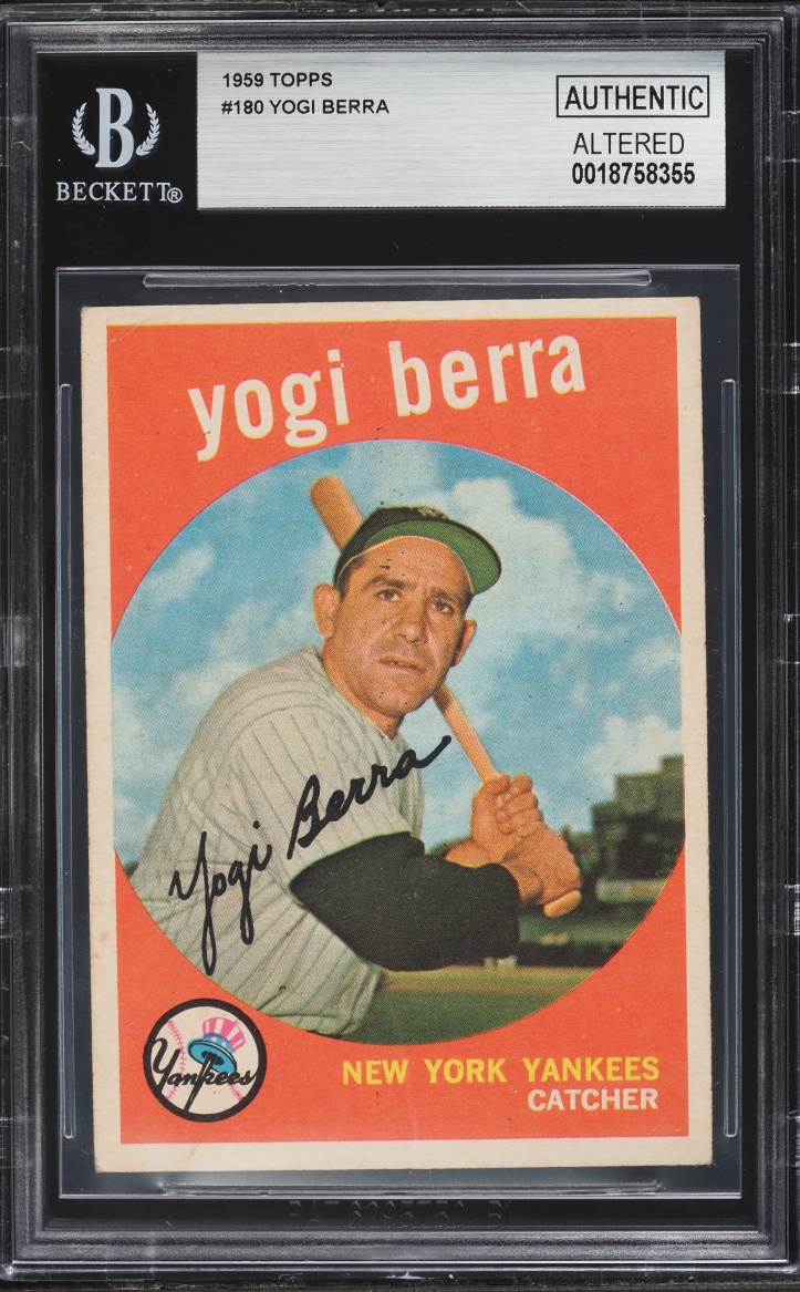 1959 Topps Yogi Berra #180 BGS ALTERED AUTH
