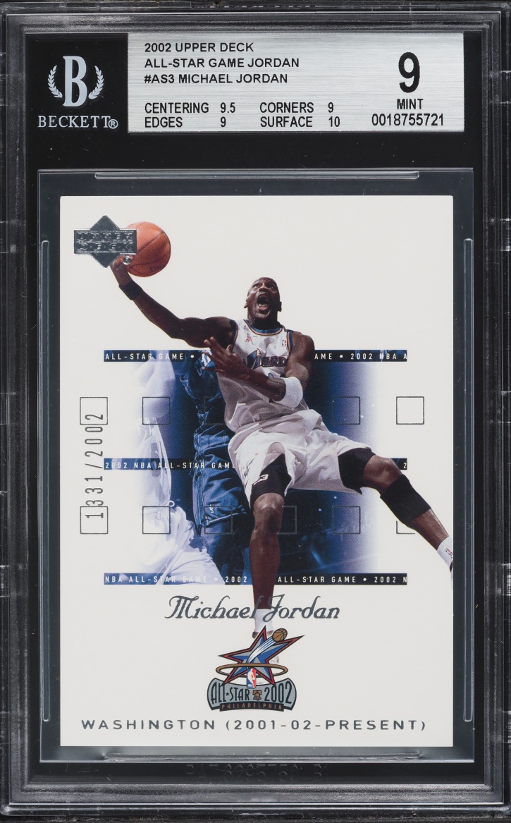 2002 Upper Deck All Star Game Jordan Michael Jordan /2002 #AS3 BGS 9 MINT