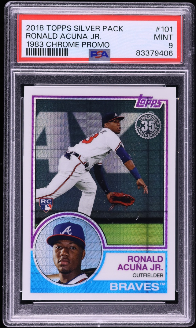 2018 Topps Silver Pack '83 Chrome Promo Ronald Acuna Jr. ROOKIE #101 PSA 9 MINT