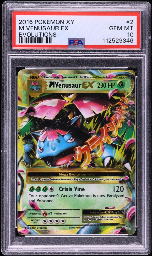 2016 Pokemon XY Evolutions Holo M Venusaur EX #2 PSA 10 GEM MINT